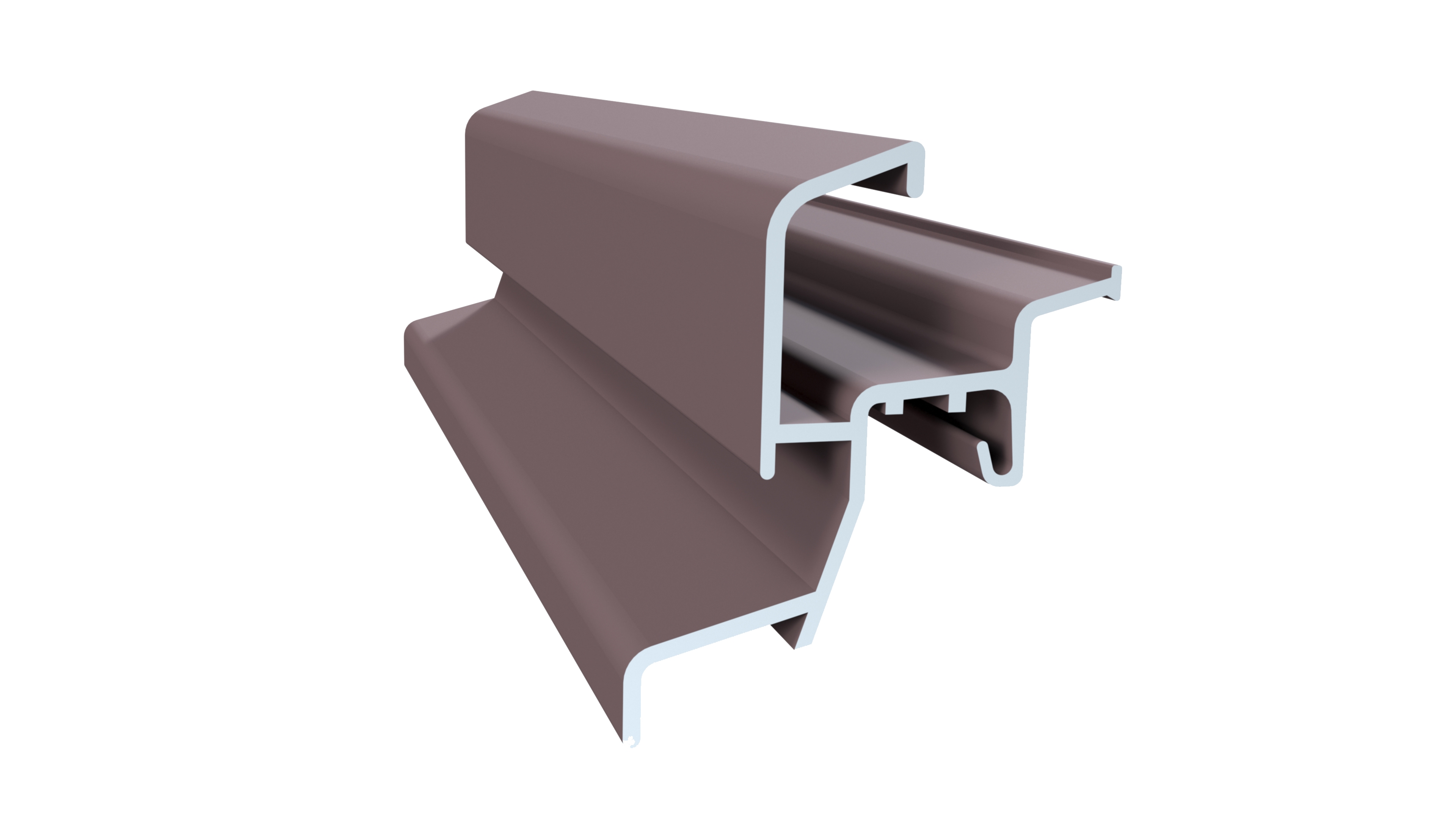 Профиль водоотводный (D22/20), алюминий, коричневый, RAL 8017. Рис. 1 Профиль водоотводный (D22/20), алюминий, коричневый, RAL 8017. Рис. 1