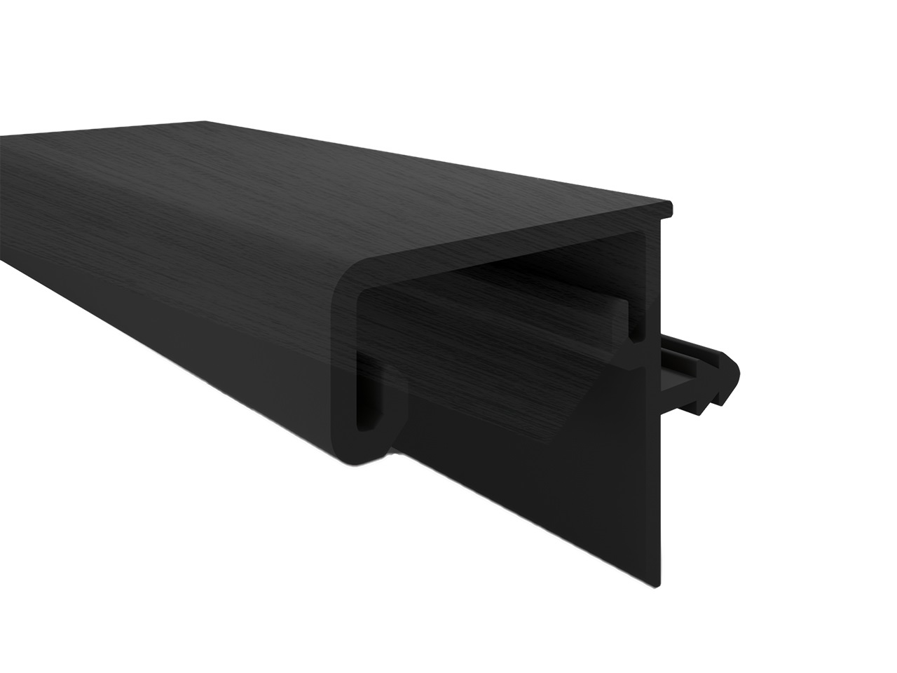 Профиль врезной GOLA FIRMAX для верхних баз с пазом для светодиодной ленты, для ДСП-16/18мм, L=3000мм, алюминий, черный браш