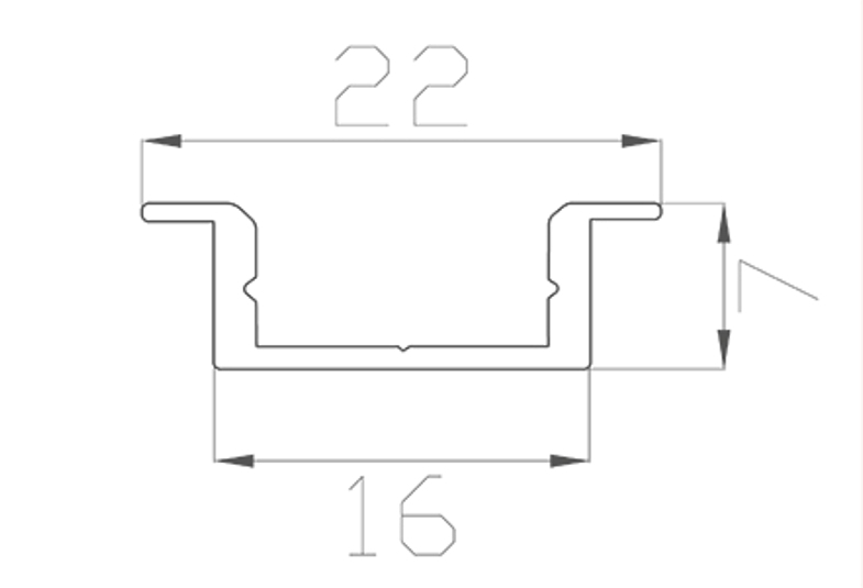 Профиль врезной ВП-1, 22х7 мм, L-2000. Рис. 2