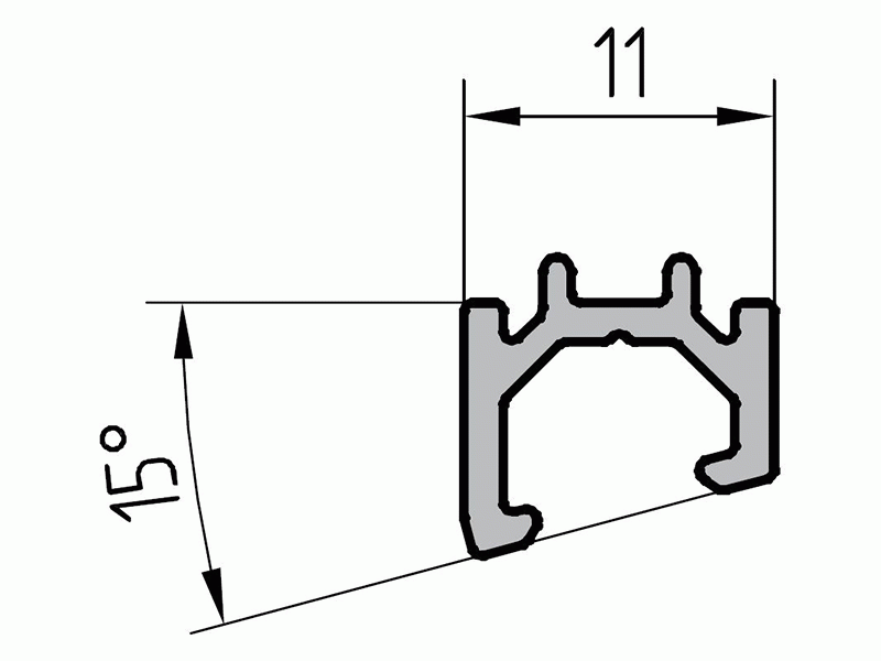 Профиль вспомогательный, угловой адаптер +15 град. (6,8м), RAL9016. Рис. 1 Профиль вспомогательный, угловой адаптер +15 град. (6,8м), RAL9016. Рис. 1