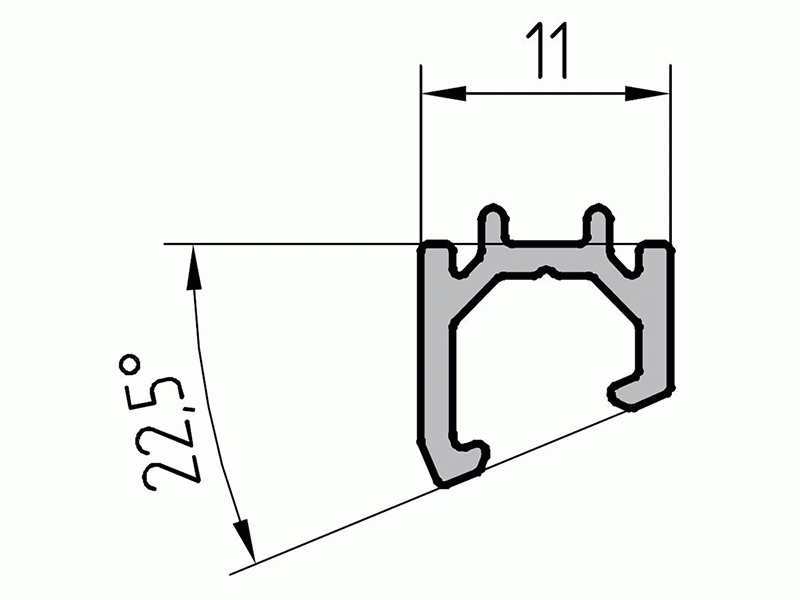 F50.0712 Профиль вспомогательный, угловой адаптер +7,5 град. (6,8м). Рис. 1 F50.0712 Профиль вспомогательный, угловой адаптер +7,5 град. (6,8м). Рис. 1