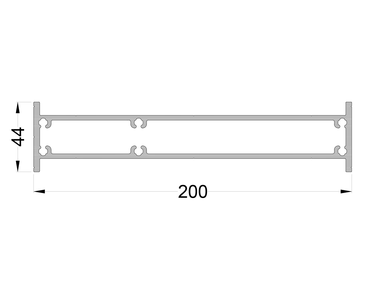 Профиль вставной 200х45 мм 6.8м неокрашенный. Рис. 1 Профиль вставной 200х45 мм 6.8м неокрашенный. Рис. 1
