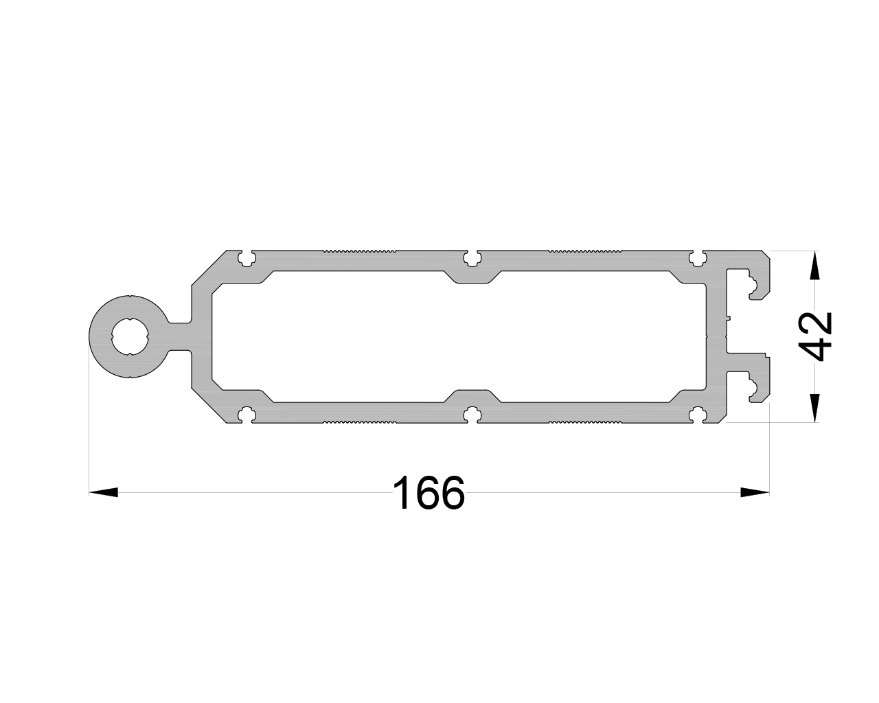 Профиль вставной стоечный (для перелома) ALUMARK , 3м неокрашенный. Рис. 1