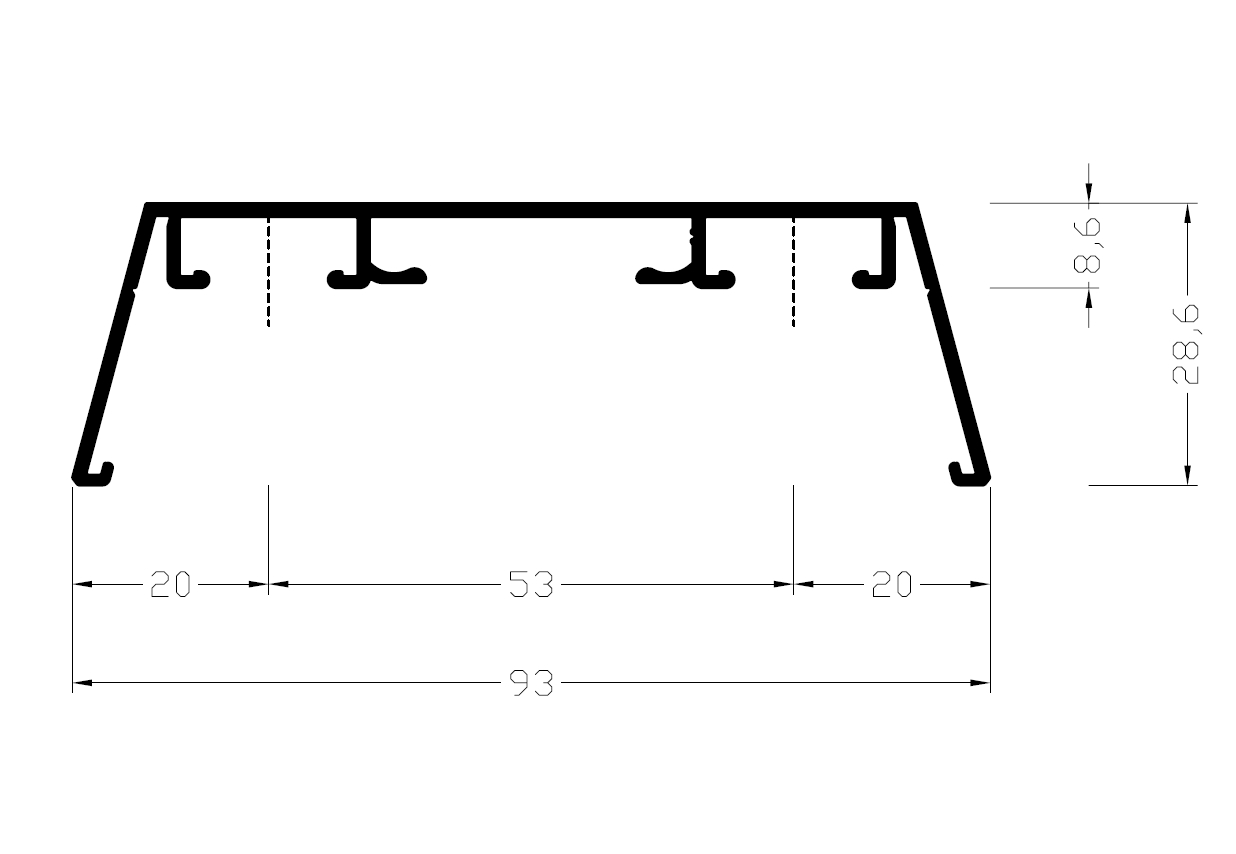 Профиль-горбылек на горбылек АЛЮСТАРТ, длина 6 м, алюминий, неокрашенный. Рис. 2