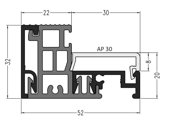 Профиль-порог АЛЮСТАРТ, с термовставкой, алюминий анодированный, серебристый. Рис. 1 Профиль-порог АЛЮСТАРТ, с термовставкой, алюминий анодированный, серебристый. Рис. 1