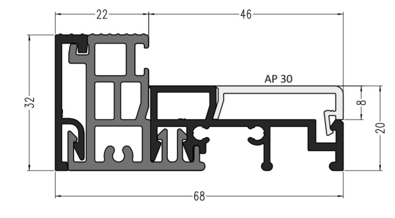 Профиль-порог АЛЮСТАРТ, с термовставкой, алюминий анодированный, серебристый. Рис. 3