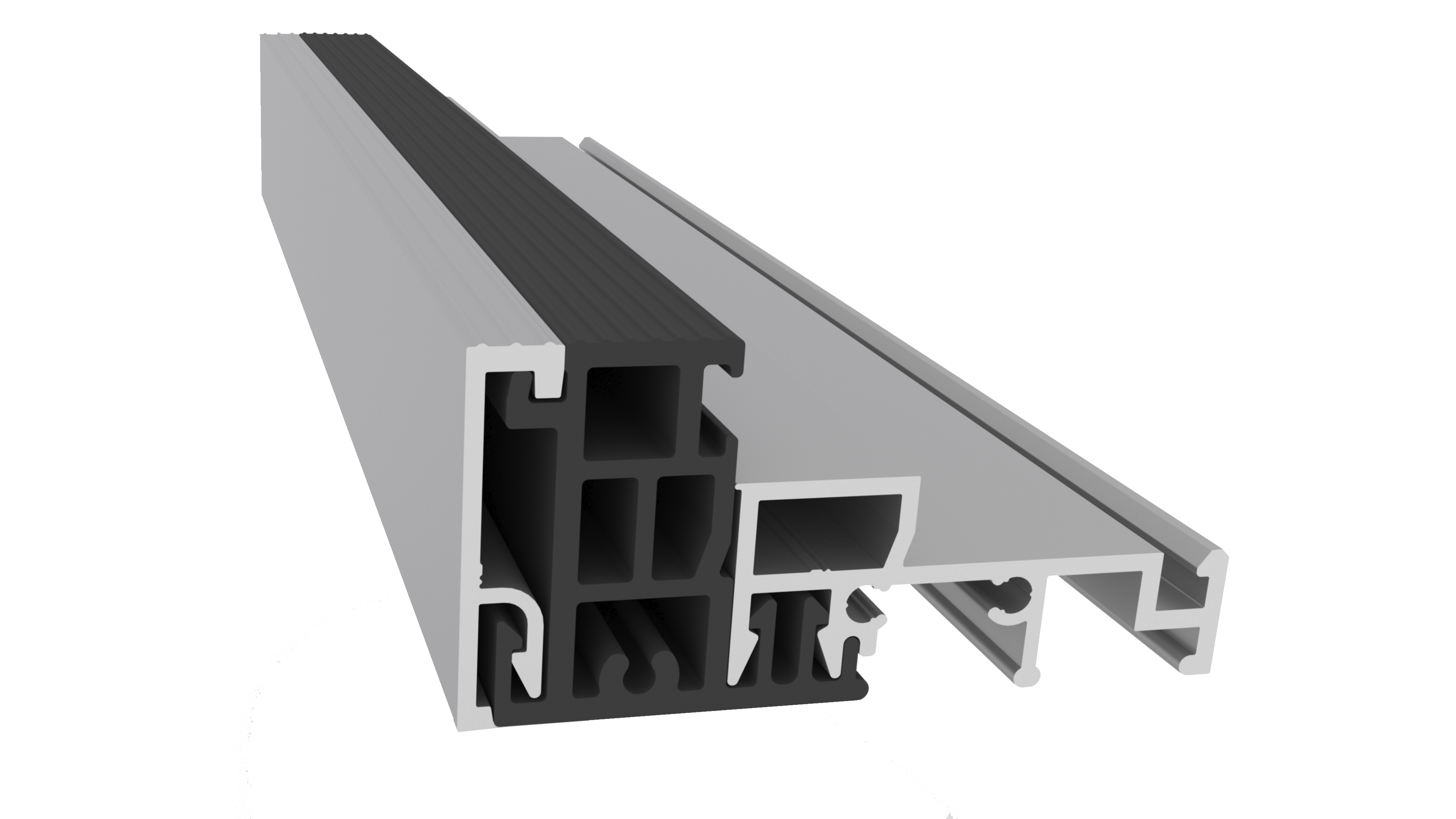 Профиль-порог АЛЮСТАРТ, с термовставкой, алюминий анодированный, серебристый. Рис. 1