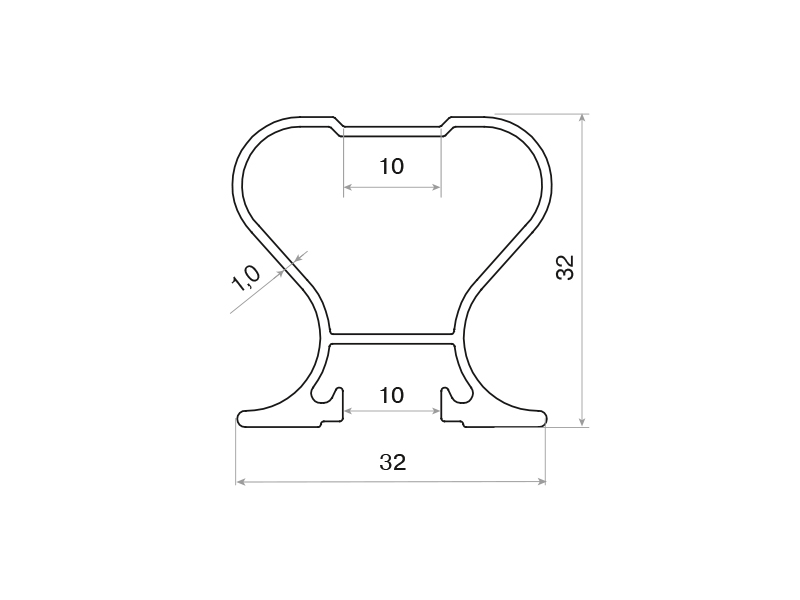 Профиль-ручка симметричная, алюминий, серебро, 5400 мм. Рис. 2 Профиль-ручка симметричная, алюминий, серебро, 5400 мм. Рис. 2