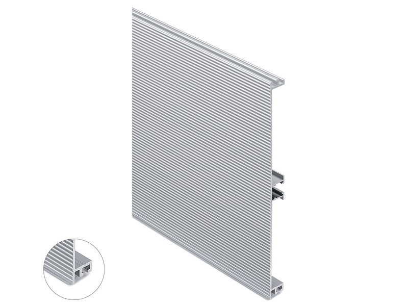 R4080G50S01UF Цокольный плинтус,H=100 мм,L=4100мм,алюм.рифлен1000линий. Рис. 1