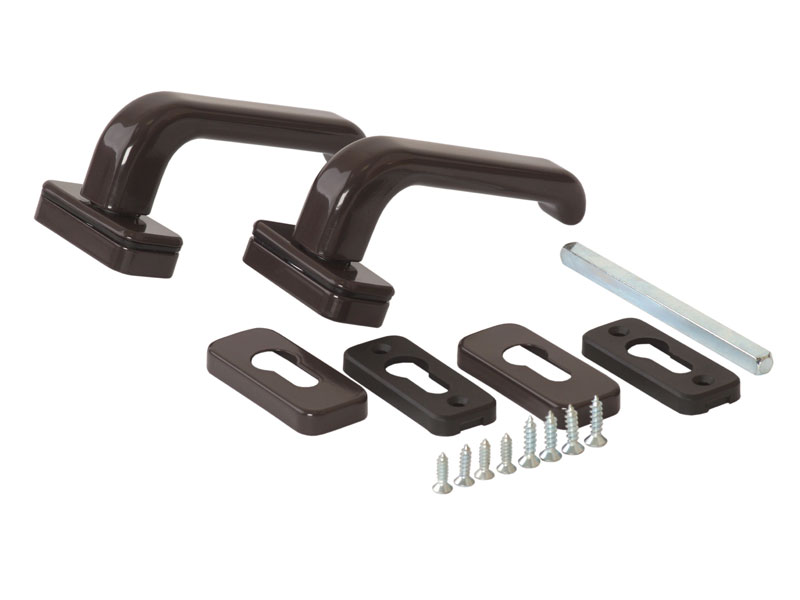 Гарнитур нажимной раздельный Elementis 31.5/PZ/8 (штифт 120мм+1пара накладок)Коричневый RAL8019. Рис. 1 Гарнитур нажимной раздельный Elementis 31.5/PZ/8 (штифт 120мм+1пара накладок)Коричневый RAL8019. Рис. 1