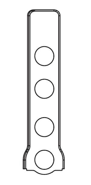 Накладка декоративная нижней петли на раме длинная ELO белая RAL9003. Рис. 1