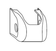 Накладка декоративная нижней петли на раме короткая ELU белая RAL9003. Рис. 1