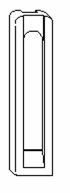 Накладка декоративная нижней петли на раме длинная, черная. Рис. 1