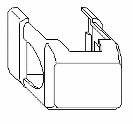 Накладка декоративная нижней петли на раме короткая, золото. Рис. 1