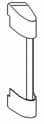 Накладка декоративная верхней петли на рамые, золото, ПВХ. Рис. 1