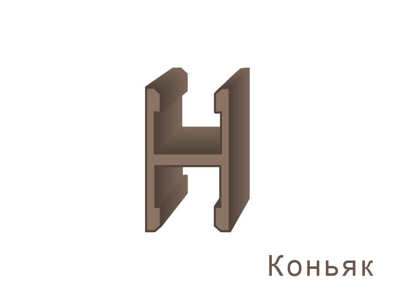 Планка средняя, алюминий, коньяк, 5900 мм. Рис. 1