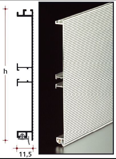 R4080G50S01UF Цокольный плинтус,H=100 мм,L=4100мм,алюм.рифлен1000линий. Рис. 2