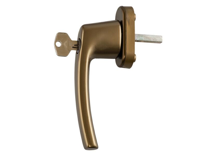 Ручка оконная с ключом Roto Line, штифт 35 мм, алюм., 90 град., без винтов, средняя бронза R05.3. Рис. 1 Ручка оконная с ключом Roto Line, штифт 35 мм, алюм., 90 град., без винтов, средняя бронза R05.3. Рис. 1