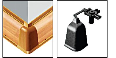 Угол 90° внешний овального пристеночного бортика, пластик, серый. Рис. 1