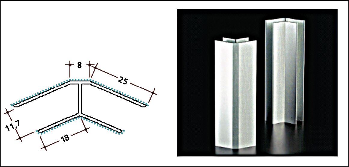 Углов. соед. эл-т цоколя, 135°, H=100 мм, алюм.. Рис. 2