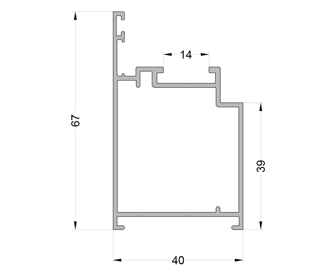 Рама дверная 39/67 ALUMARK 6.5 м RAL 9016. Рис. 1