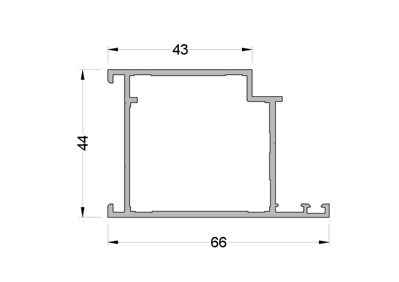 Рама дверная ALUMARK 66/43 мм 6.5м Неокрашенный. Рис. 2 Рама дверная ALUMARK 66/43 мм 6.5м Неокрашенный. Рис. 2