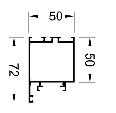 Рама дверная ALUMARK 72/50 мм 6.5м Белый RAL9016. Рис. 1 Рама дверная ALUMARK 72/50 мм 6.5м Белый RAL9016. Рис. 1