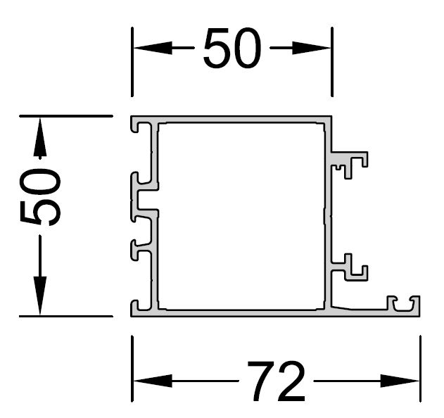 Рама дверная ALUMARK 72/50 мм 6.5м неокрашенный. Рис. 1 Рама дверная ALUMARK 72/50 мм 6.5м неокрашенный. Рис. 1