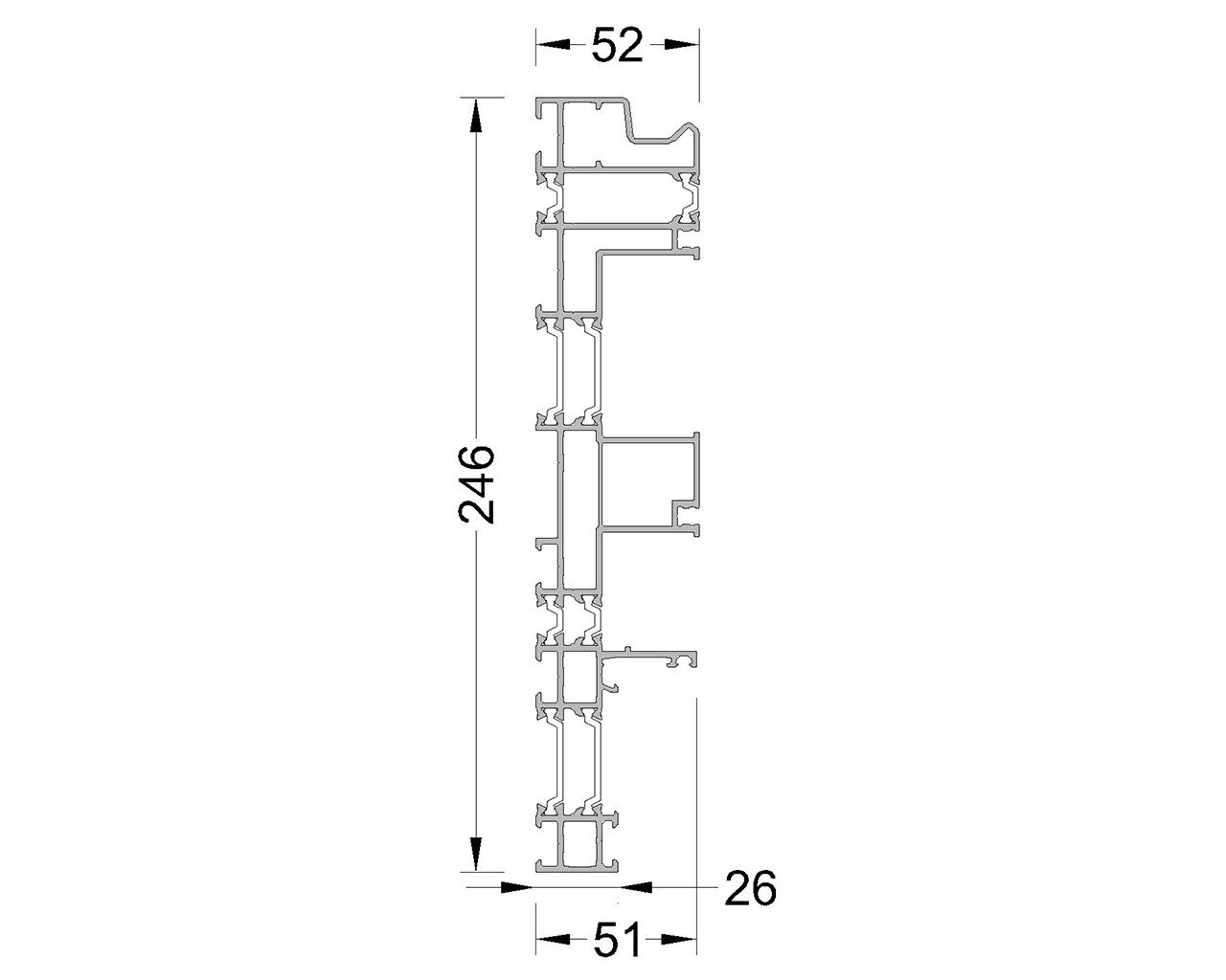 Рама двухполозная 246мм. HI, 6.5 м неокрас. Рис. 1