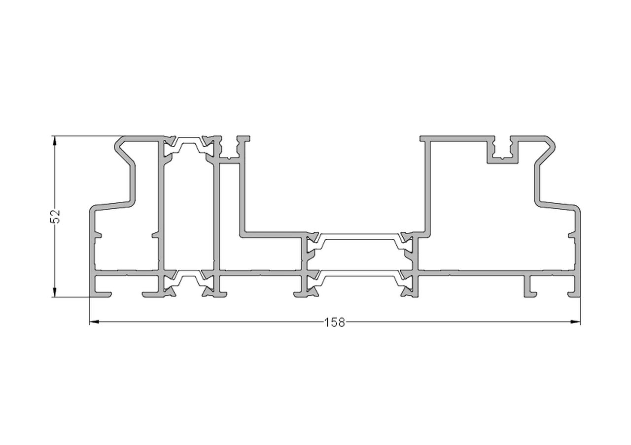 Рама двухполозная S158, 158 мм, 6,5 м неокрас