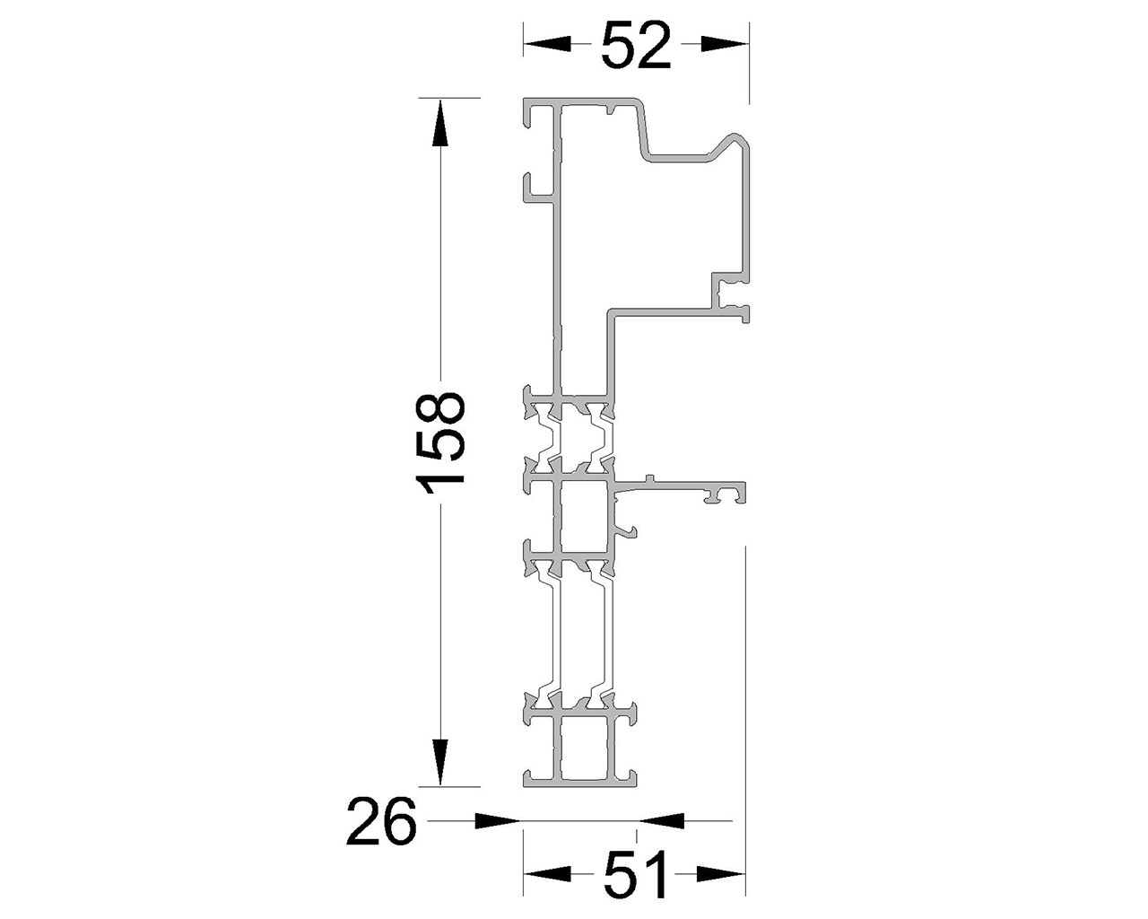 Рама однополозная 158мм., 6.5 м неокрас