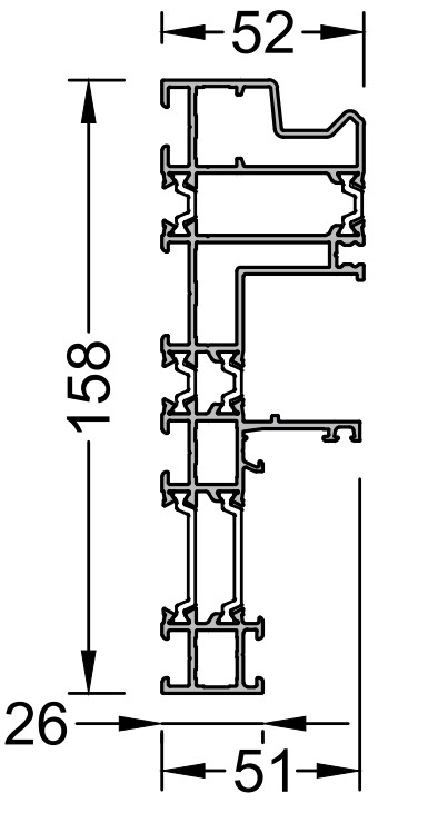 Рама однополозная 158мм. HI, 6.5 м неокрас
