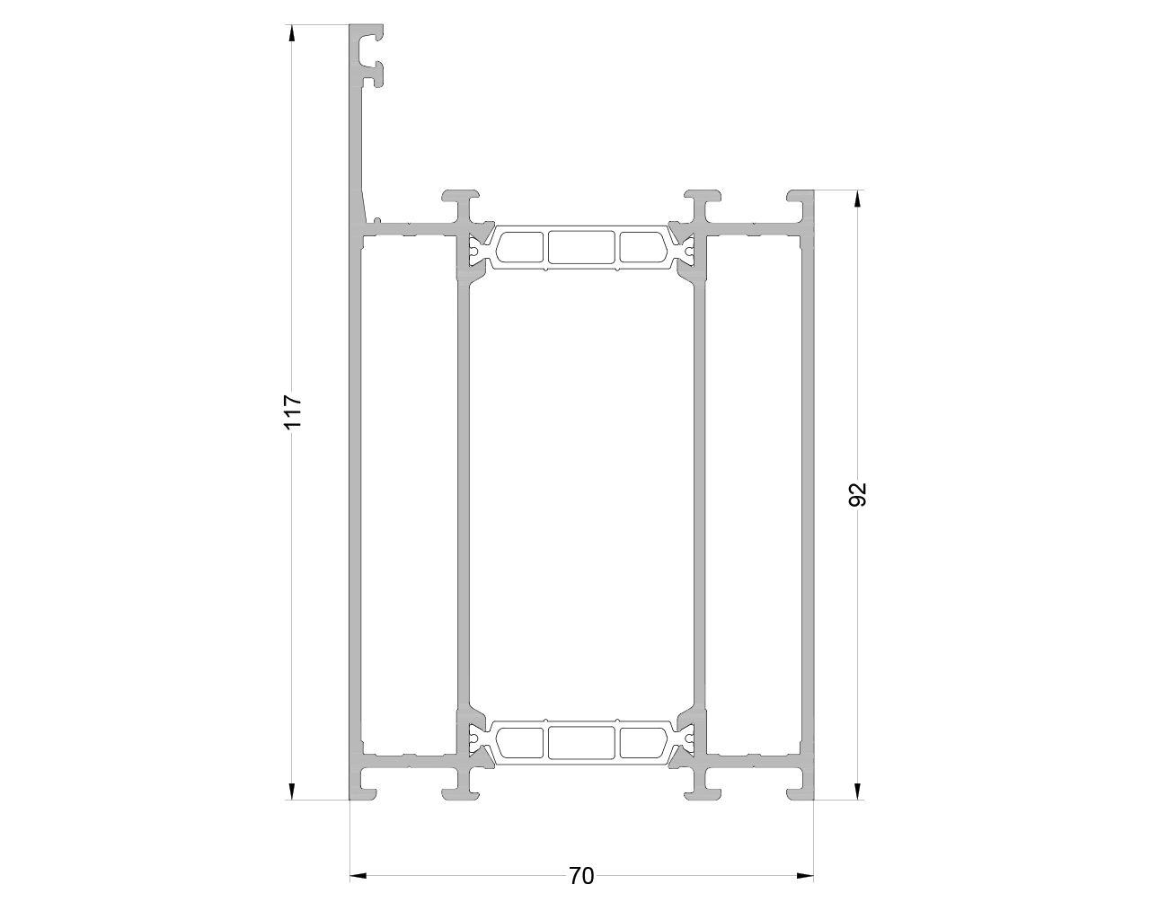 Рама оконная ALUMARK 117/92 мм неокрашенный. Рис. 1 Рама оконная ALUMARK 117/92 мм неокрашенный. Рис. 1