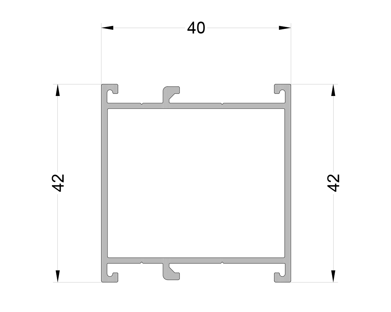 Рама оконная ALUMARK 46/40 мм 6м неокрашенный. Рис. 1 Рама оконная ALUMARK 46/40 мм 6м неокрашенный. Рис. 1