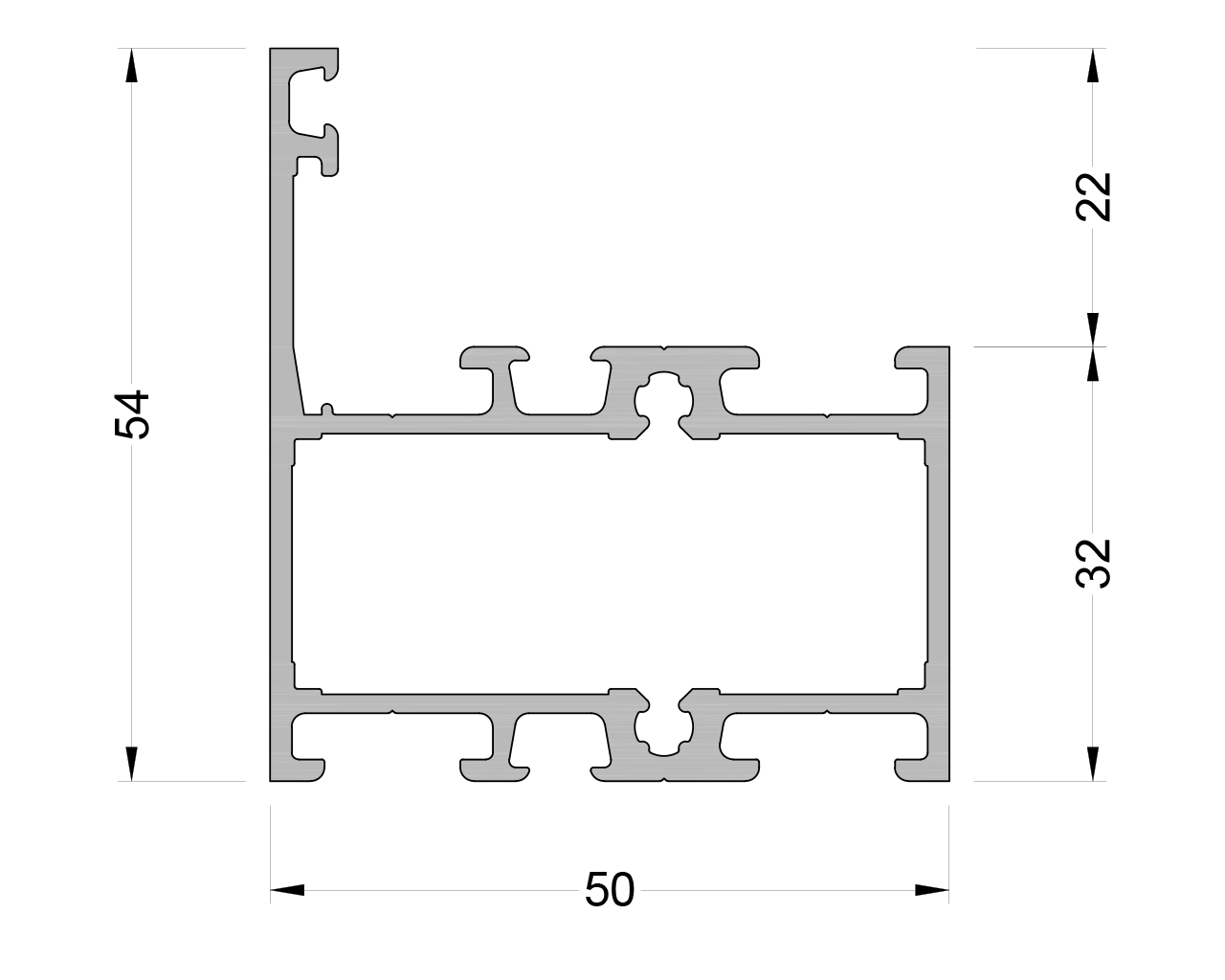 Рама оконная ALUMARK 54/32 мм 6м Белый RAL9016. Рис. 1 Рама оконная ALUMARK 54/32 мм 6м Белый RAL9016. Рис. 1