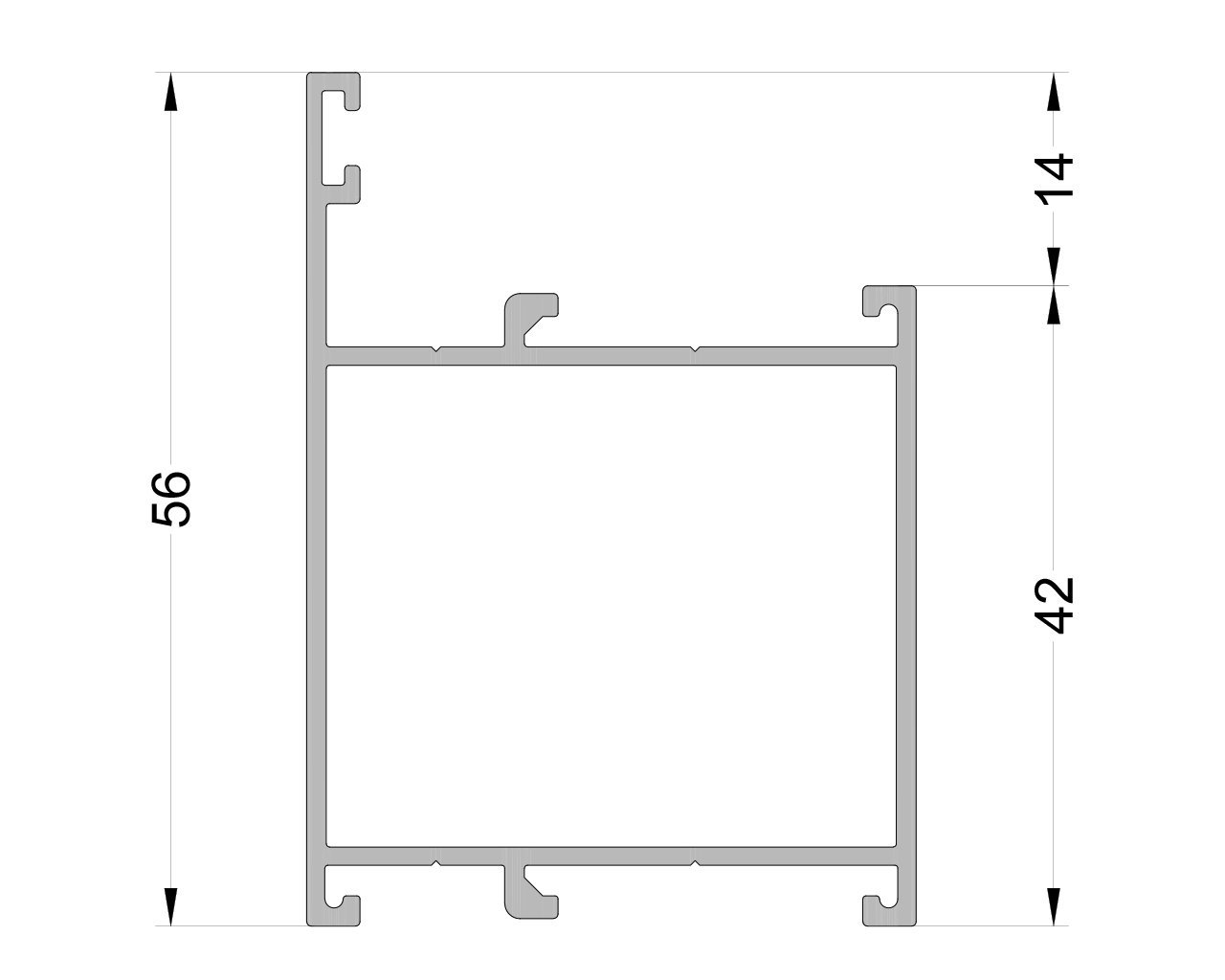 Рама оконная ALUMARK 56/42 мм 6м Неокрашенный