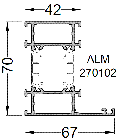 Рама оконная ALUMARK 67/42 мм 6м неокрашенный. Рис. 1 Рама оконная ALUMARK 67/42 мм 6м неокрашенный. Рис. 1