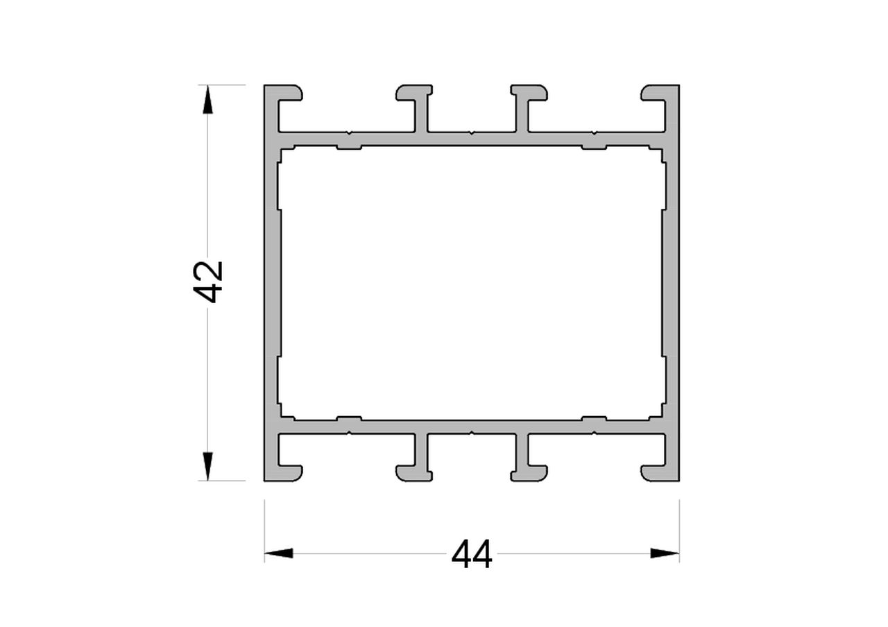 Рама оконная без уса ALUMARK 42/42 мм 6м Неокрашенный. Рис. 1