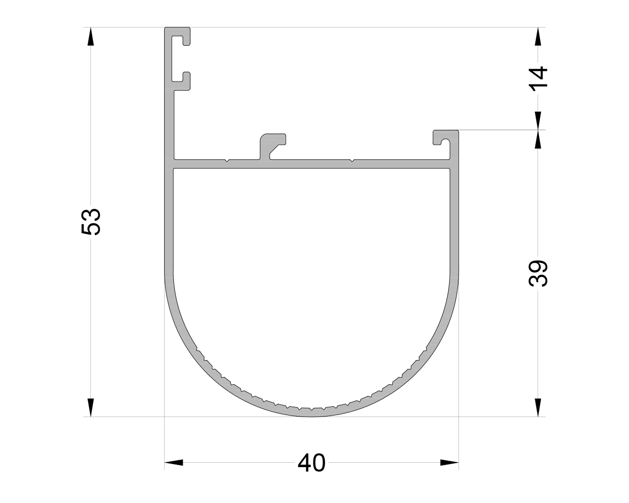Рама поворотная c усом 53мм ALUMARK 6.8 м неокрас. Рис. 1