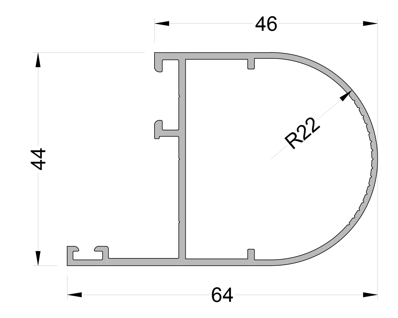 Рама поворотная с усом ALUMARK 6м Неокрашенный. Рис. 1