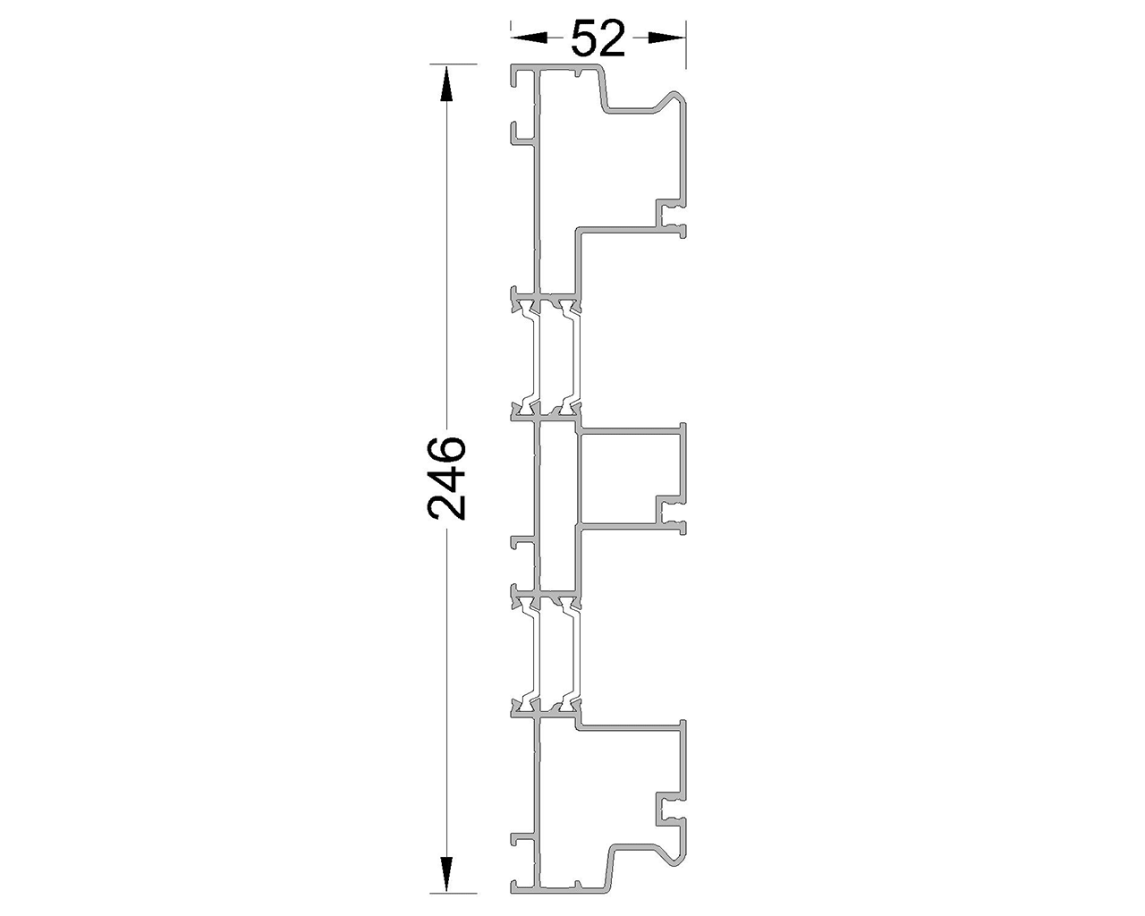 Рама трехполозная 246мм., 6.5 м неокрас. Рис. 1