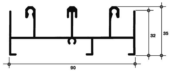 Рама верхняя,  тройная 643-01 6.5м Белый. Рис. 1