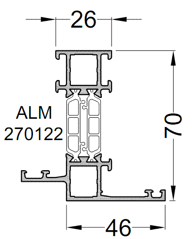 Рама зажимная ALUMARK 46/26 мм 6м неокрашенный. Рис. 1