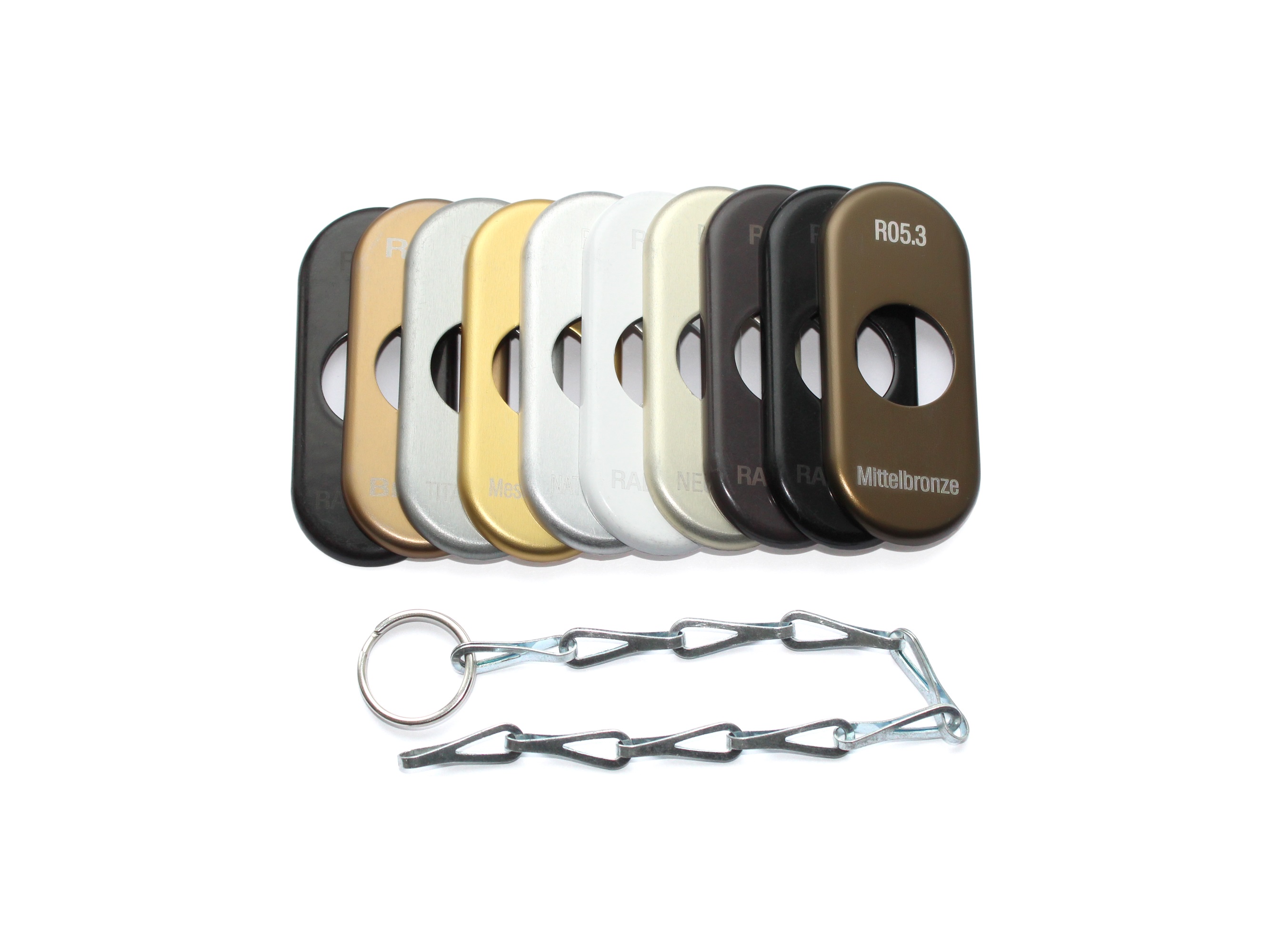 Раскладка цветовой гаммы розеток оконной ручки Roto. Рис. 1