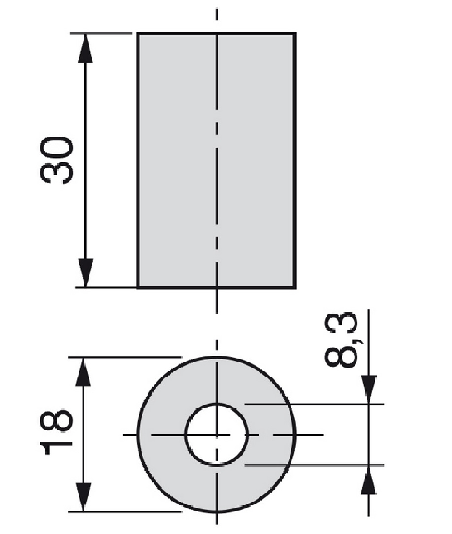 Распорная втулка для установки вертикальных профилей Gola FIRMAX, пластик. Рис. 2 Распорная втулка для установки вертикальных профилей Gola FIRMAX, пластик. Рис. 2