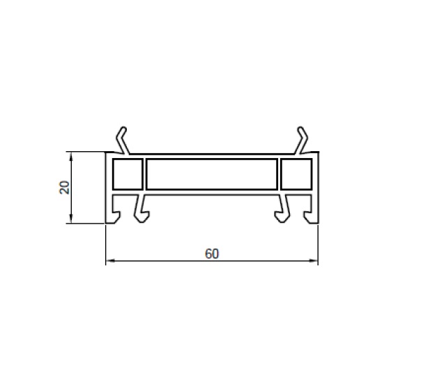 Расширитель 20 мм для ПВХ длина 6,5 м. 60 серия, тип А