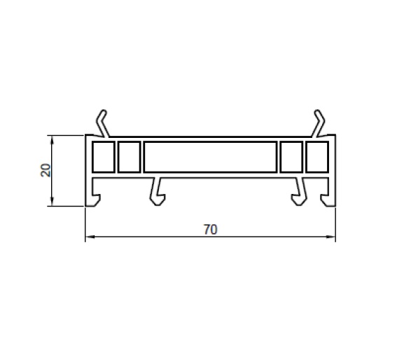 Расширитель 20 мм для ПВХ длина 6,5 м., 70 серия, тип А. Рис. 1