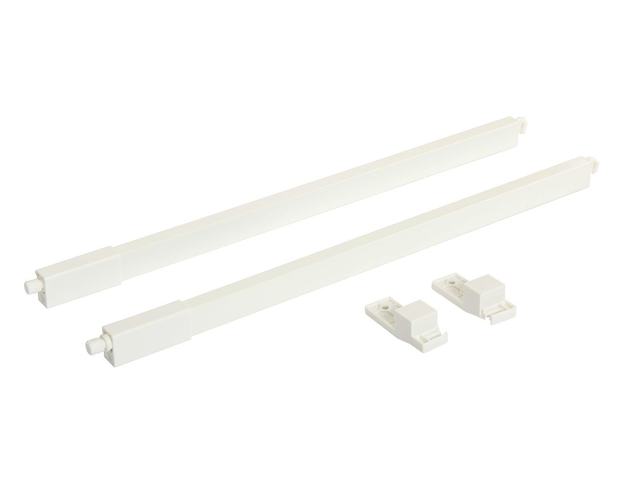 Рейлинги Firmax длина 500 мм, квадратные верхние для ящика Smartline, комплект (L+R, крепления 2шт) белый. Рис. 1