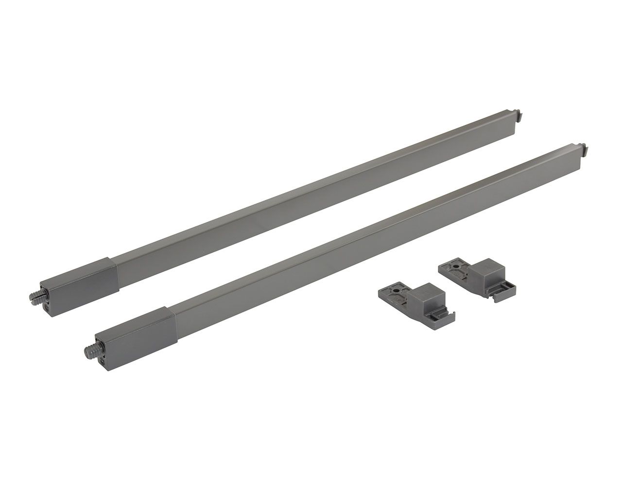 Рейлинги Firmax длина 500 мм, квадратные верхние для ящика Smartline, комплект (L+R, крепления 2 шт), антрацит. Рис. 1