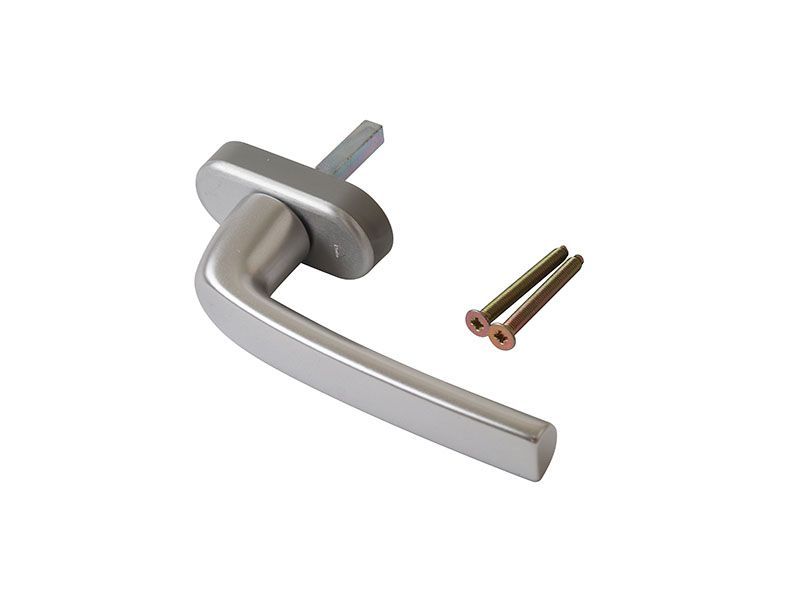 Ручка оконная Roto Samba 37 мм , с логотипом Roto + 2 винта М5х45 серебро R011. Рис. 1